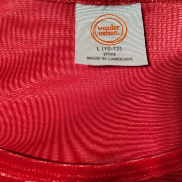 Wonder Nation Velour and Tulle dress in brilliant red (Large plus 10-12 size) - Picture 5 of 9